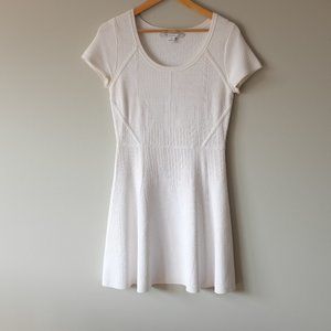 DVF Shea Short Sleeve Fit & Flare Dress in White